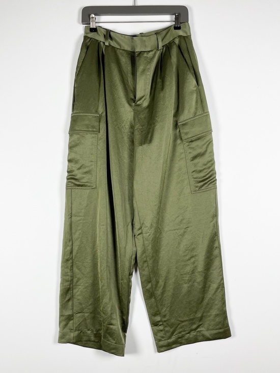 Madewell Pants - NEW Madewell High Rise Straight Cargo Multi Pocket Trousers Pants Satin Olive 4